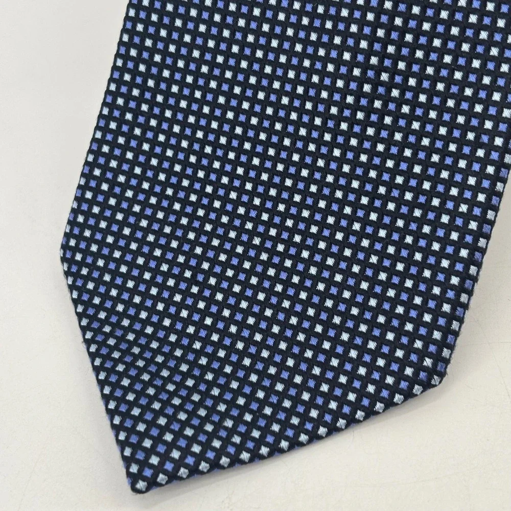 Jos. A. Bank Necktie Mens OS Blue Geometric Diamond Silk Signature Collection